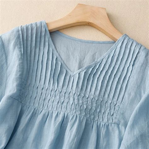 Pure Linen Cotton Pleated Comfortable tunic – The Musk In