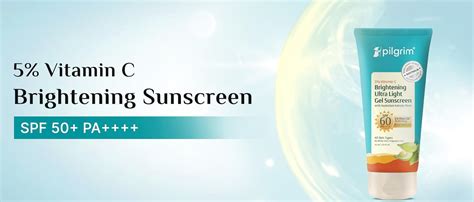 Pilgrim 5% Vitamin C Brightening Ultra Light Gel Sunscreen SPF 60 PA ...
