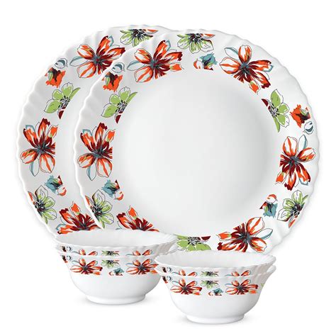 Larah by Borosil Silk Series Bali Opalware Dinner Set | 6 Pieces for ...