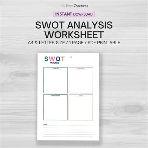 Image result for Free SWOT Analysis Template Worksheet