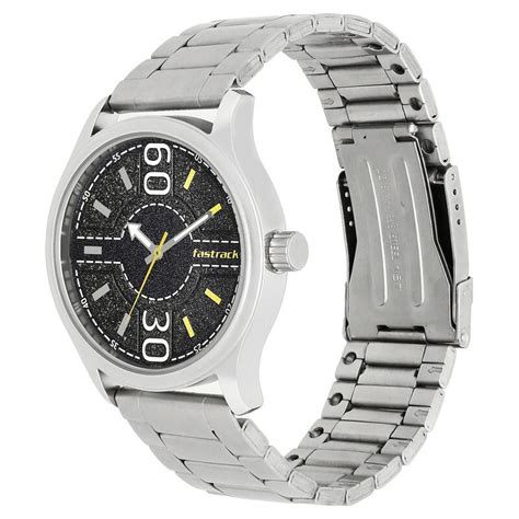 Fastrack Road Trip Quartz Analog Black Dial Stainless Steel Strap Watch ...