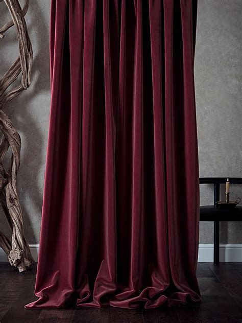 Pair of Wine Velvet Curtains Burgundy Red Curtain Dark Red - Etsy UK