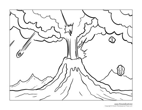 Volcanoes Erupting - Free Coloring Pages