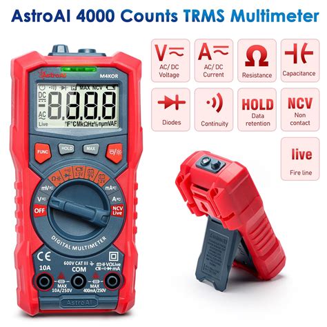 Buy AstroAI Multimeter TRMS 4000 Counts Auto-Ranging + 4000 Counts Auto ...