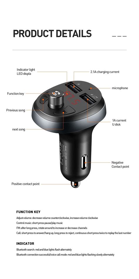 Rezultat imagine pentru Bluetooth FM Transmitter Car