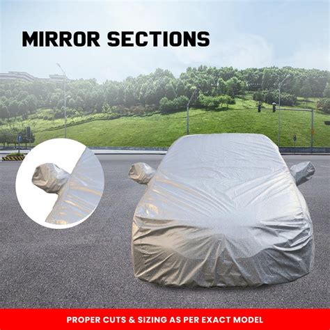 Ertiga Car Cover Waterproof . Silver, Mirror Pockets | Autofact India