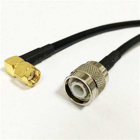 3AN Telecom Cable TNC Male to RP SMA Male Right Angle (Female pin) RG58 ...