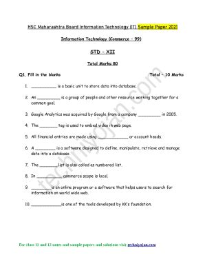 Fillable Online HSC Maharashtra Board Information Technology (IT ...