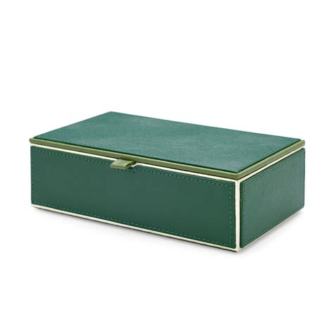 Buy Pure Home + Living Green Rectangle Faux Leather Storage Box with ...
