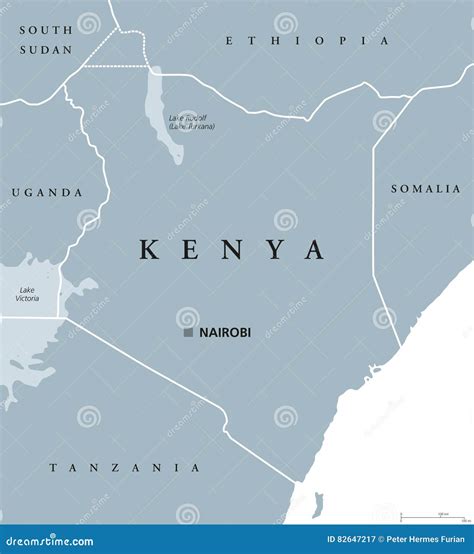 Kenya political map stock vector. Illustration of rudolf - 82647217