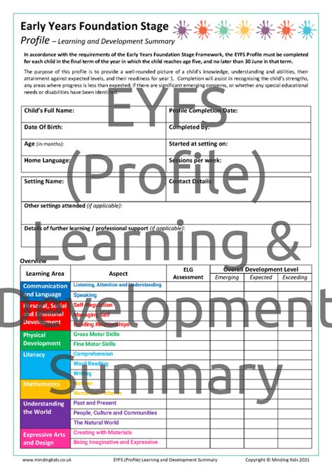 Image result for EYFS Profile Example