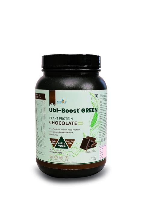 UBI-BOOST GREEN Plant Chocolate Protein with No Added Sugar, 24 GMS ...