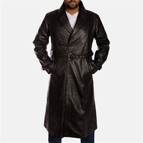 Hooligan Black Leather Trench Coat – Good Leather Garments