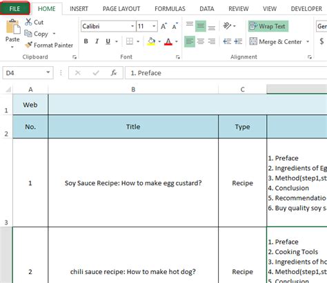 Image result for Excel to PDF Table Example