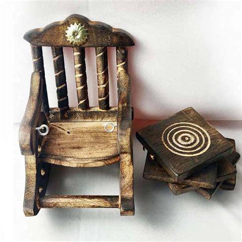 Buy Menginer Wooden Antique Beautiful Wooden Chair Shaped Tea Coffee ...