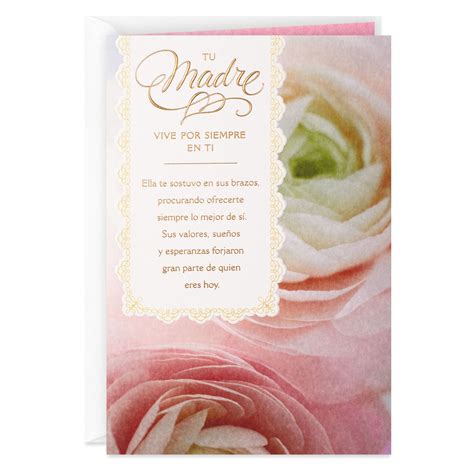 Your Mother Lives On In You Spanish-Language Sympathy Card - Greeting ...
