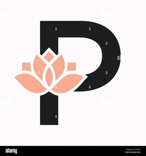 Letter P Flower Concept For Botanic Symbol. Beauty Sign Stock Vector Image & Art - Alamy