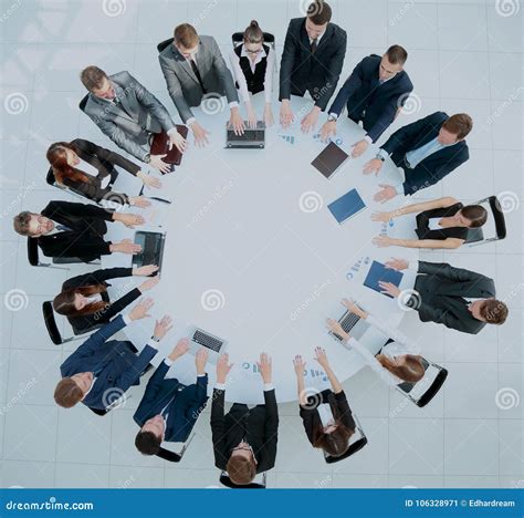 Round Table Discussion at Business Convention and Presentation. Stock ...