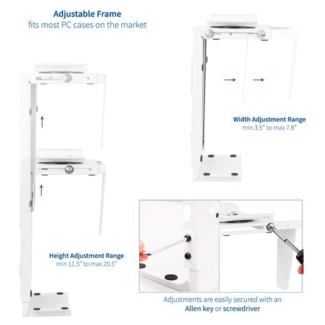 Buy VIVO White Under-Desk and Wall PC Mount | Computer Case Holder w ...