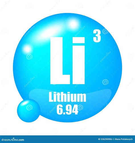 Lithium As Element 3 Of The Periodic Table 3D Animation On Blue Background Stock Illustration ...