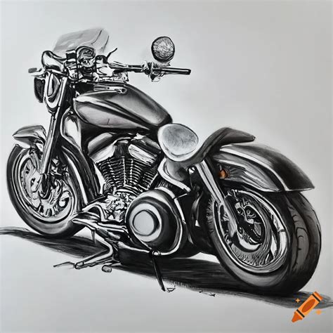 Realistic pencil drawing of a harley davidson motorcycle on Craiyon