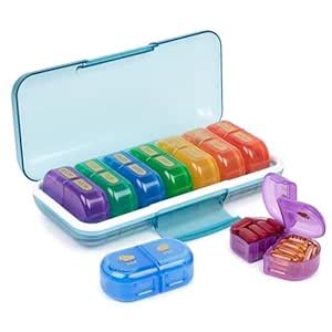 POPCUBE Premium Medicine Organizer Box 2 times a day with Detachable ...