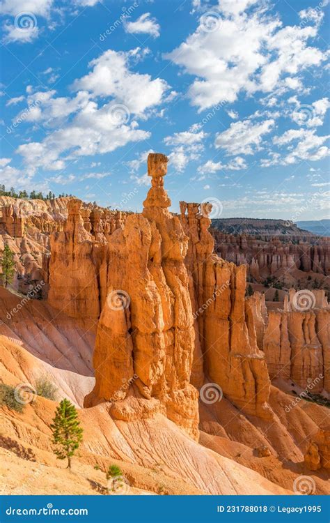 Bryce Canyon Thor`s Hammer Rock Formation on Navajo Trail Hike Stock ...