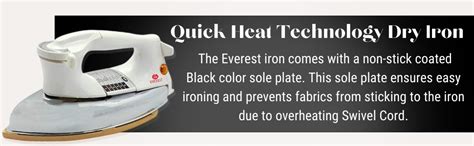 Buy Everest Plancha 1000-Watt Dry Iron with Golden Soleplate Quick Heat ...