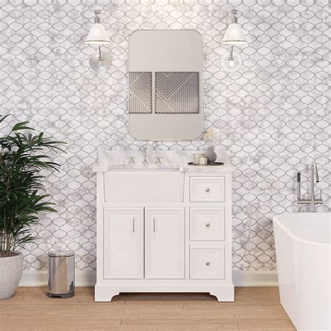 Buy Kitchen Bath Collection Zelda 36-inch Farmhouse Vanity (Carrara ...