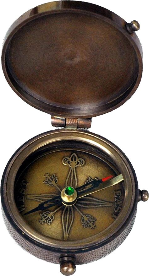 Antique Brass Compass 2 Inch Push Button Open Pocket Compass for ...