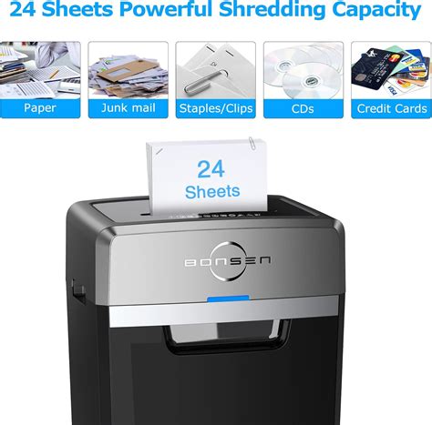 BONSEN Heavy Duty Paper Shredder, 24-Sheet Cross-Cut India | Ubuy