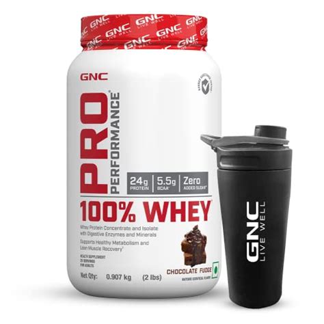 GNC Pro Performance 100% Whey Protein Powder & Steel Shaker (Chocolate ...