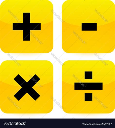 Bright vivid math symbols addition subtraction Vector Image
