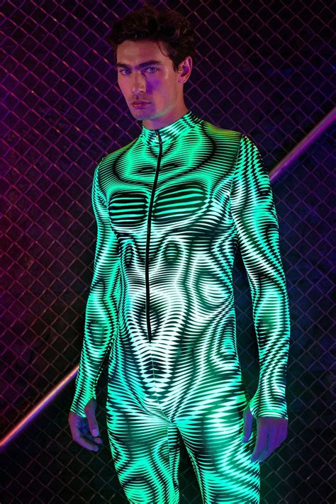UV Reactive Costume, UV Reactive Festival Costume Men, Cyber Costume ...