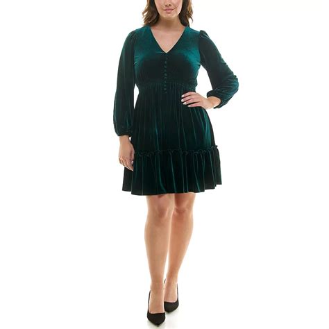 Plus Size Taylor Velvet Smocked Waist Dress