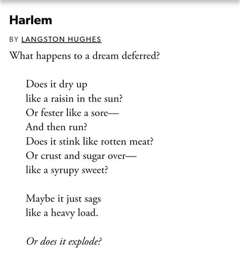 From Harlem Renaissance Langston Hughes Poem The Langston Hughes