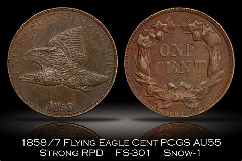 Michael Kittle Rare Coins - 1858/7 Flying Eagle Cent Strong Overdate FS ...
