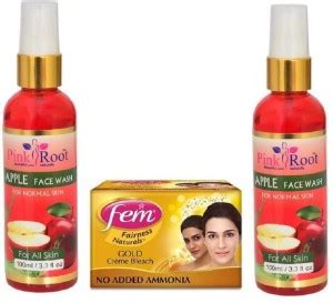 PINKROOT APPLE FACE WASH 2 PCS WITH FEM GOLD BLEACH 50GM Price in India ...