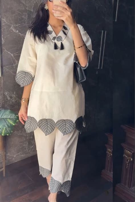 Leaf Pure Cotton Co-ords Set by Designer – kanthakala