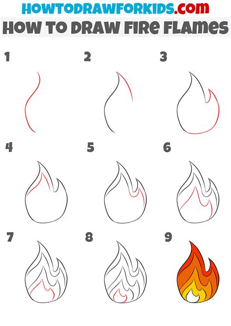 How to Draw Fire Flames Easy - 9 Fire Flames Drawing Lesson how do you ...