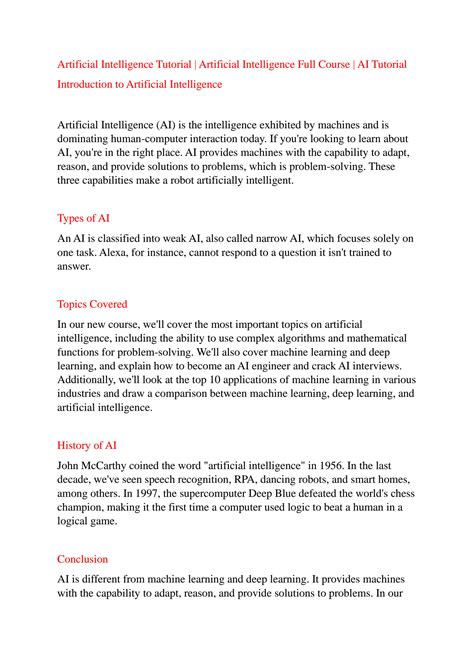 Image result for Artificial Intelligence Tutorial