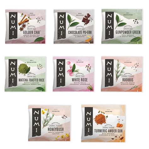 Numi Assorted Flavors, Organic Tea Bag Sampler Veriety Pack 16 ...