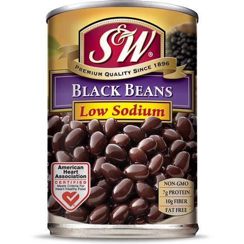 (12 Pack) S&W - Low Sodium Canned Black Beans, 15 Ounce Can - Walmart.com