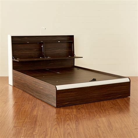 Buy Royce Dior King Bed with Hydraulic Storage - Brown from Home Centre ...