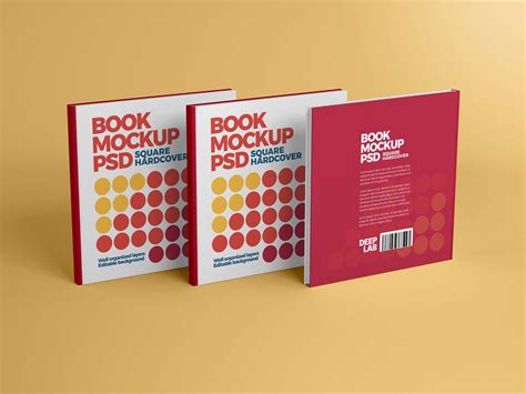 Free Square Book Hardcover Mockup (PSD)