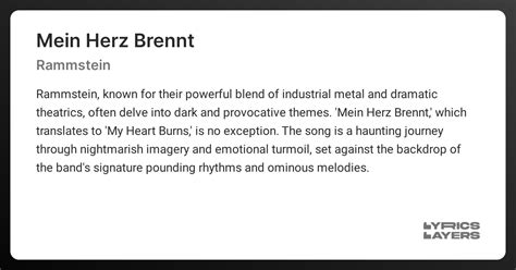 MEIN HERZ BRENNT (Lyrics in English) - Rammstein