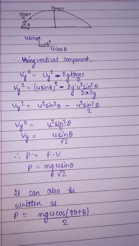 A body of mass m is projected from ground with speed u at an angle ...