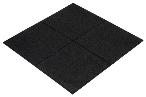 Gym 15mm SBR RUBBER TILE BLACK - Gym Flooring