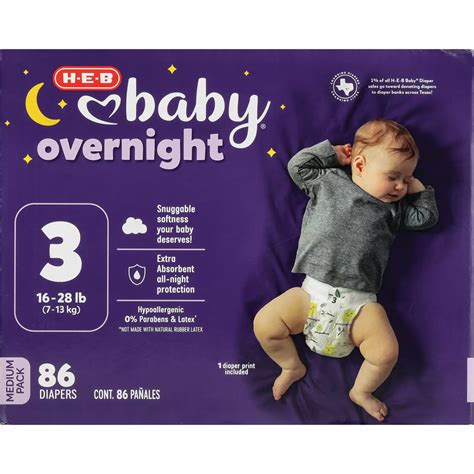 H-E-B Baby Plus Overnight Diapers – Size 3 - Shop Diapers at H-E-B