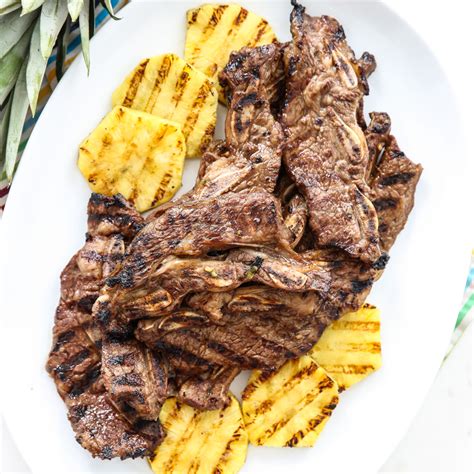 Hawaiian Style BBQ Short Ribs with Grilled Pineapple - Our Best Bites